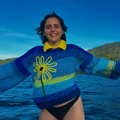Oferta: 3 patrones con guías de colores y video clases (Pocket Cardigan, Candy Crush, Sunflower)
