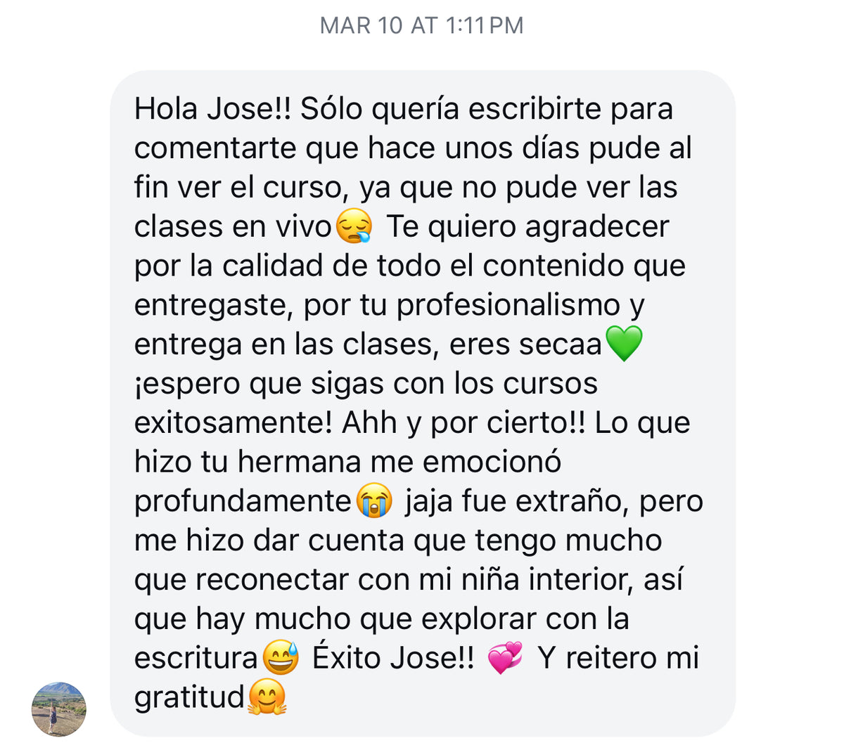 Testimonio de WhatsApp 2