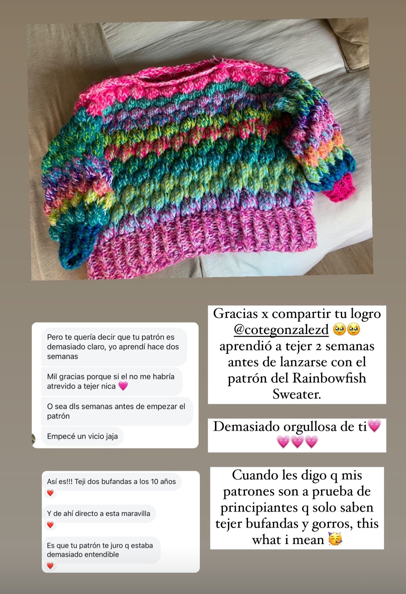 Clase Rainbowfish Sweater + Patrón