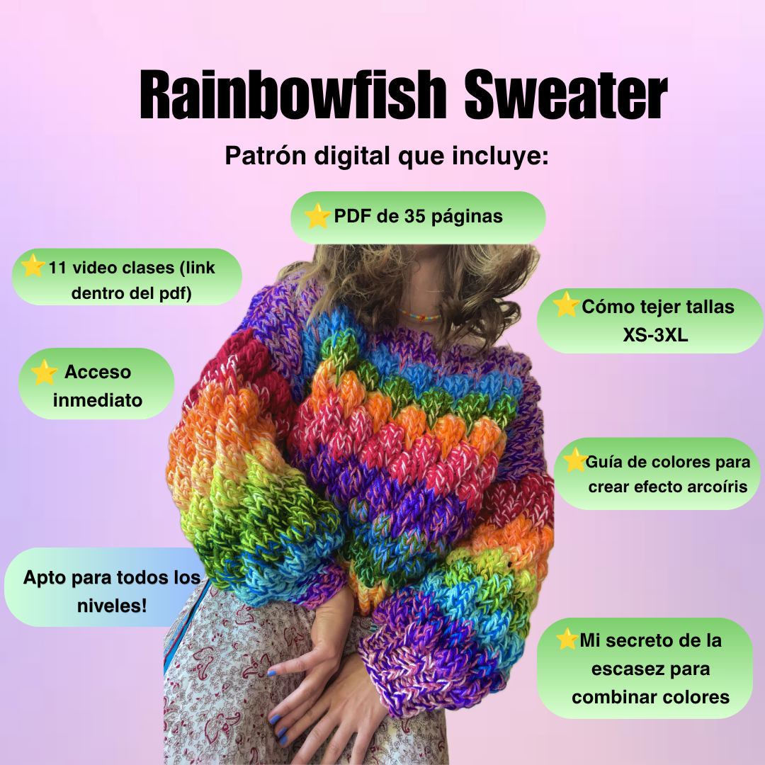 Clases Rainbowfish Sweater + Patrón