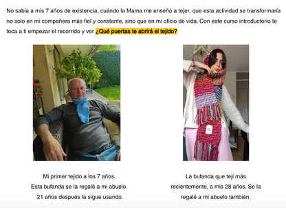 Aprende a tejer desde cero — Curso online en vivo