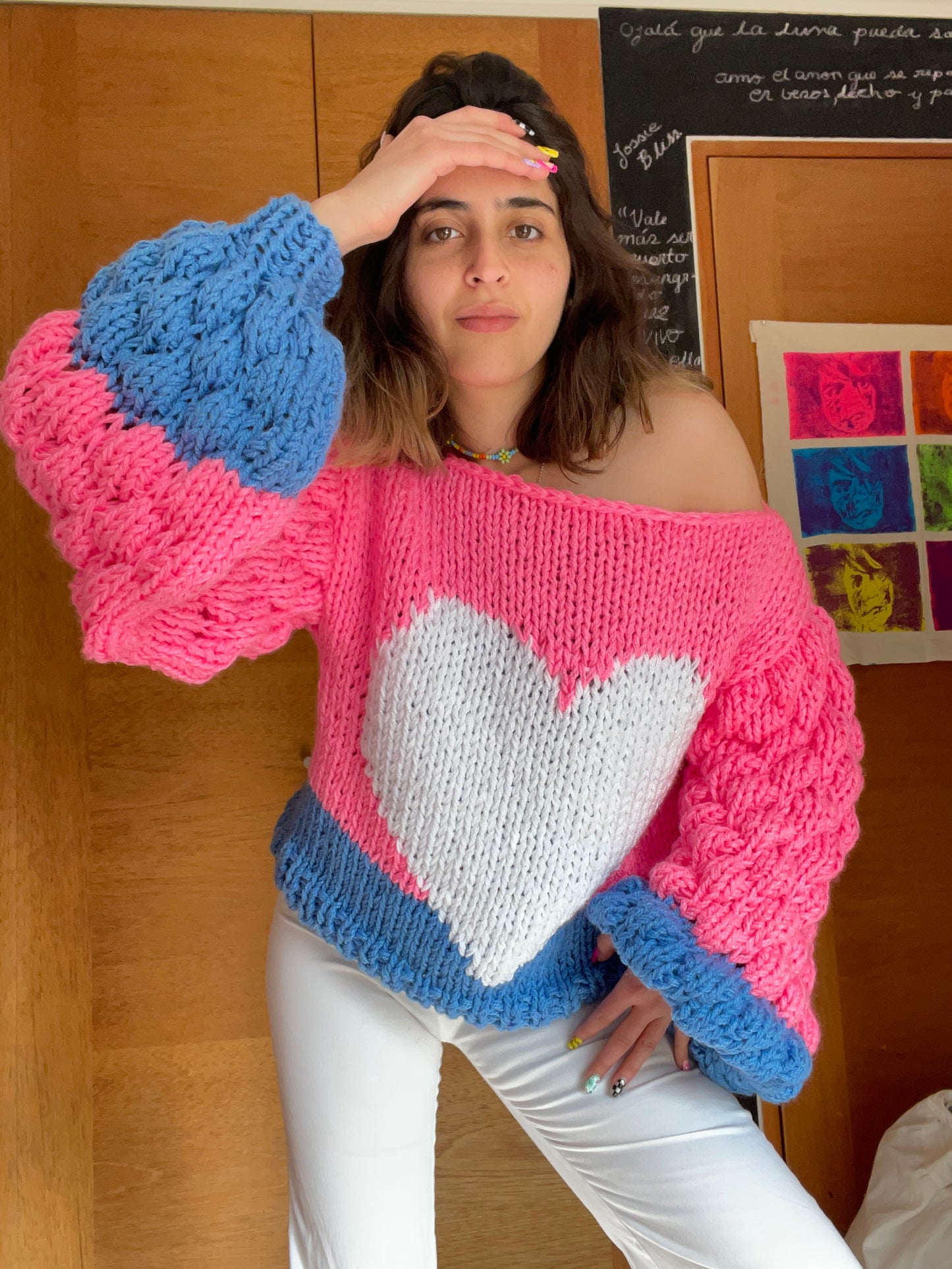 I Wear My <3 On My Sleeves Sweater (#6) image 2