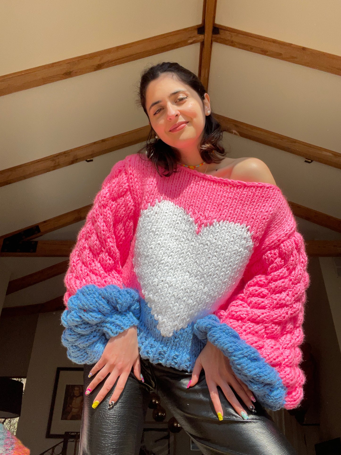 I Wear My <3 On My Sleeves Sweater (#6) image 0